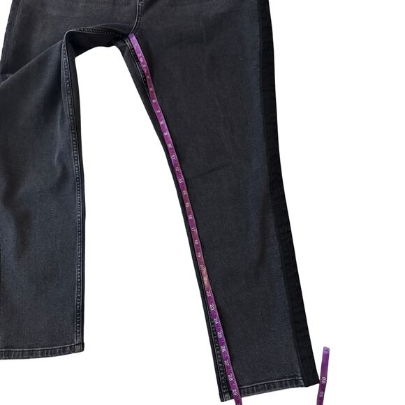 Boden Side Stripe Cavendish Girlfriend Jeans Women Sz 14 Black Grunge Preppy - Picture 10 of 14